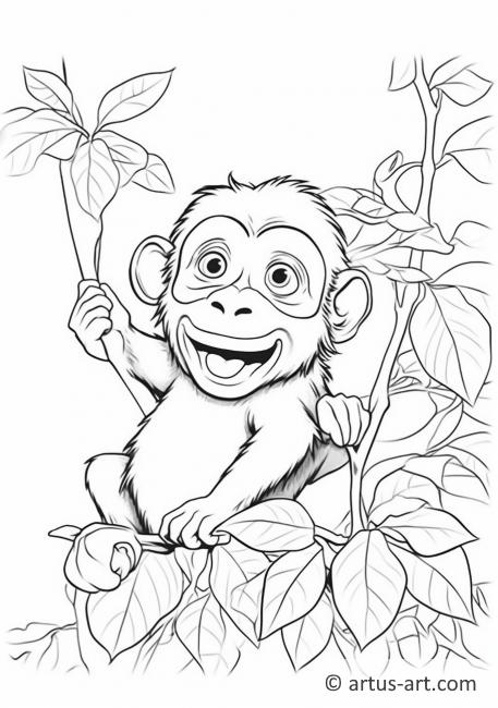 Página para colorear de monos para niños